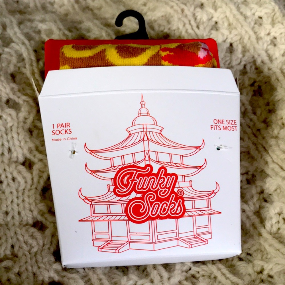 FUNKY SOCKS Cute Little Funky Floral Printed Socks in Takeout Container One Size